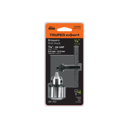 Broquero con llave cuerpo estriado TRUPER EXPERT 1/4"