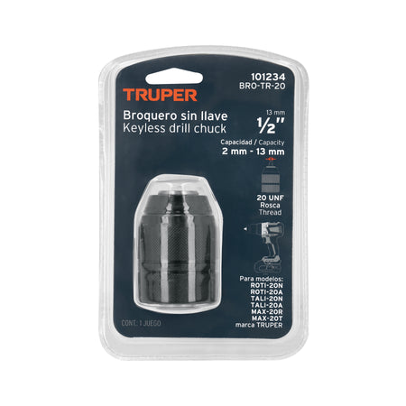 Broquero sin llave para maquinas inalambricas TRUPER 1/2"