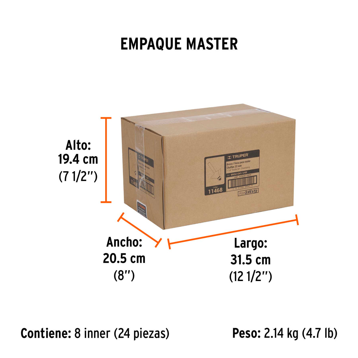 Broca para router chaflan 1-1/4" con balero Truper