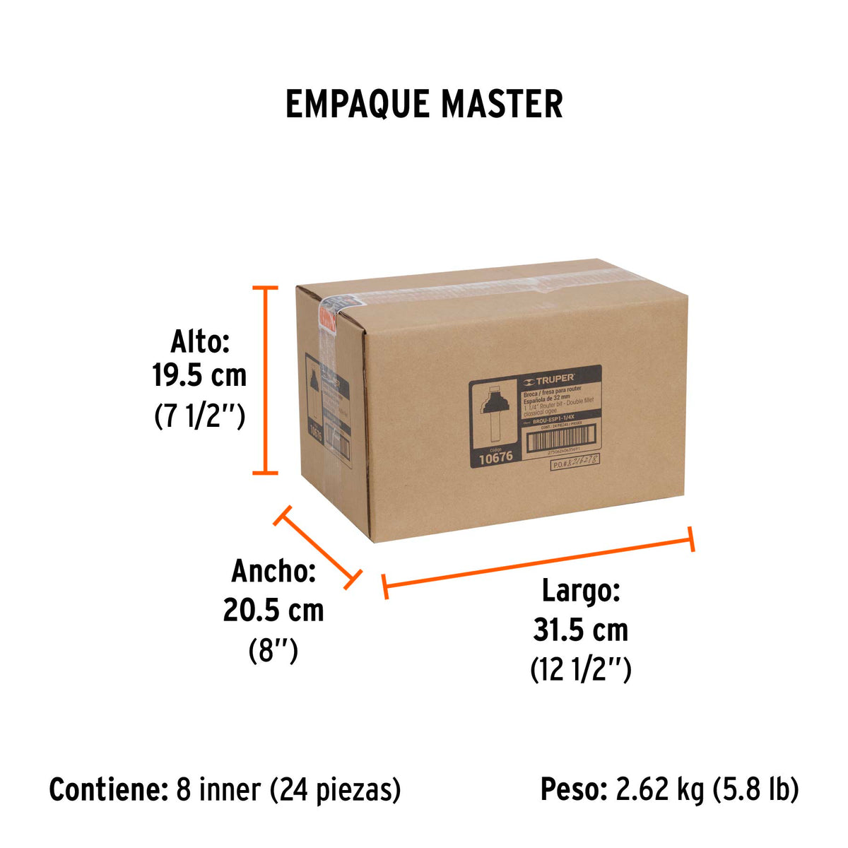 Broca para router espanola 1-1/4" con balero Truper