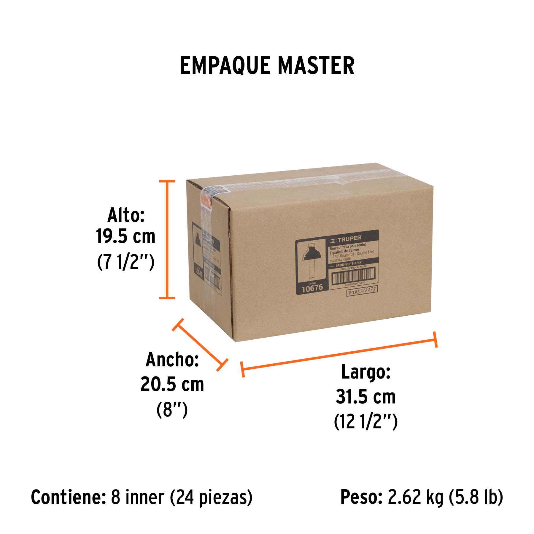 Broca para router espanola 1-1/4" con balero Truper