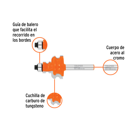 Broca router jovel 1" con balero Truper