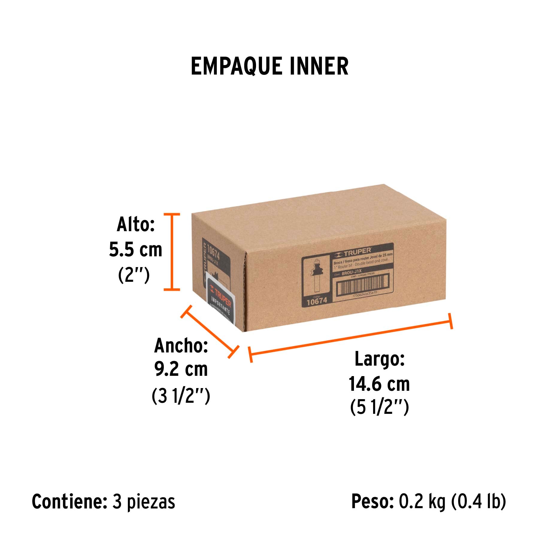 Broca router jovel 1" con balero Truper