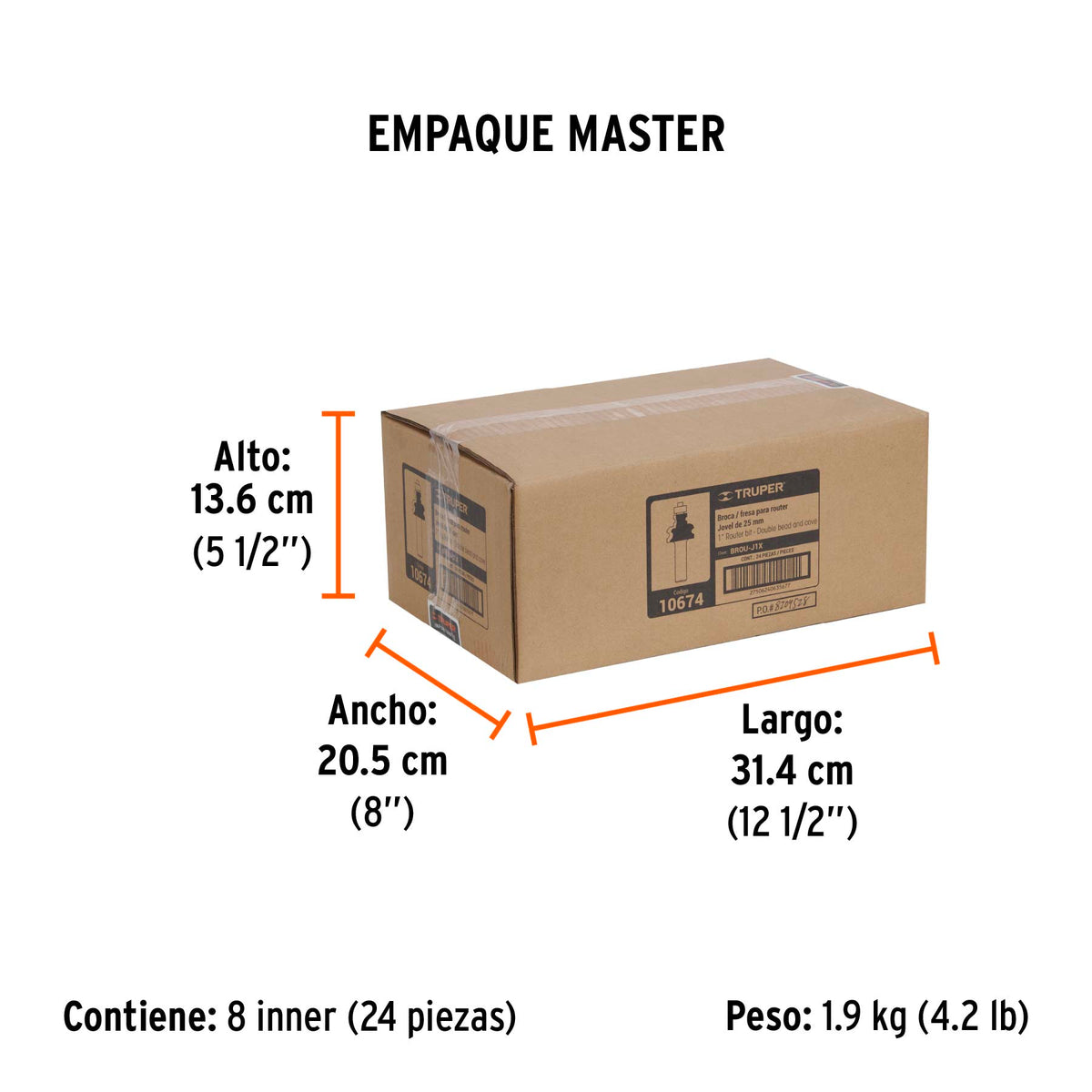 Broca router jovel 1" con balero Truper