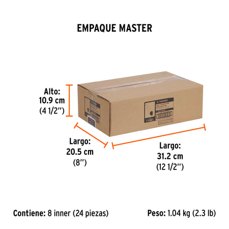 Broca para router media cana Truper 3/8"