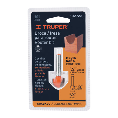 Broca para router media cana Truper 5/8"