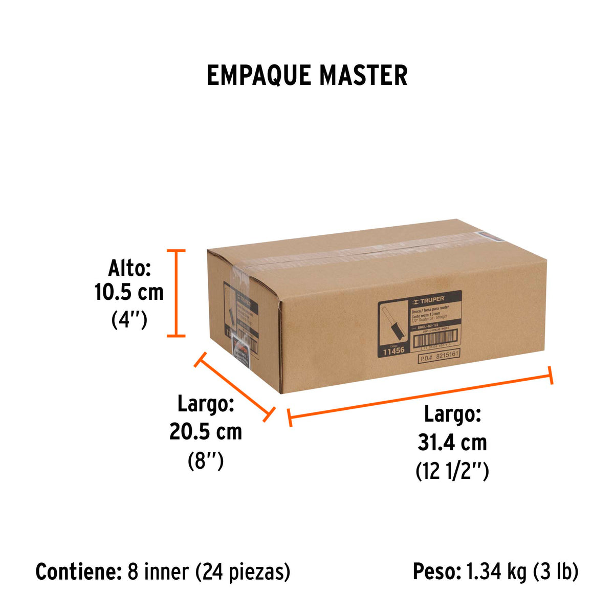 Broca para router recta 2 filos Truper 1/2"