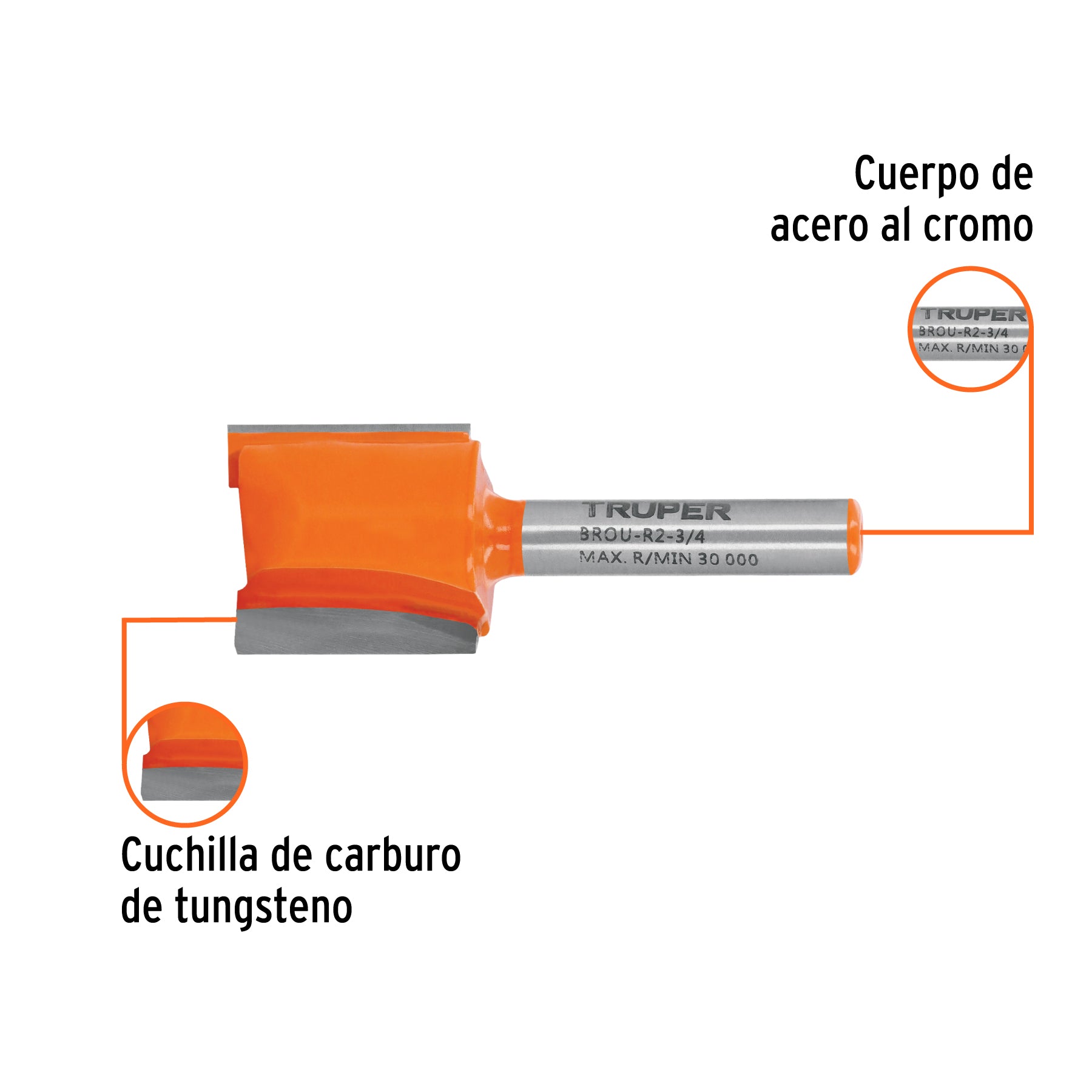 Broca para router recta 2 filos Truper 3/4"