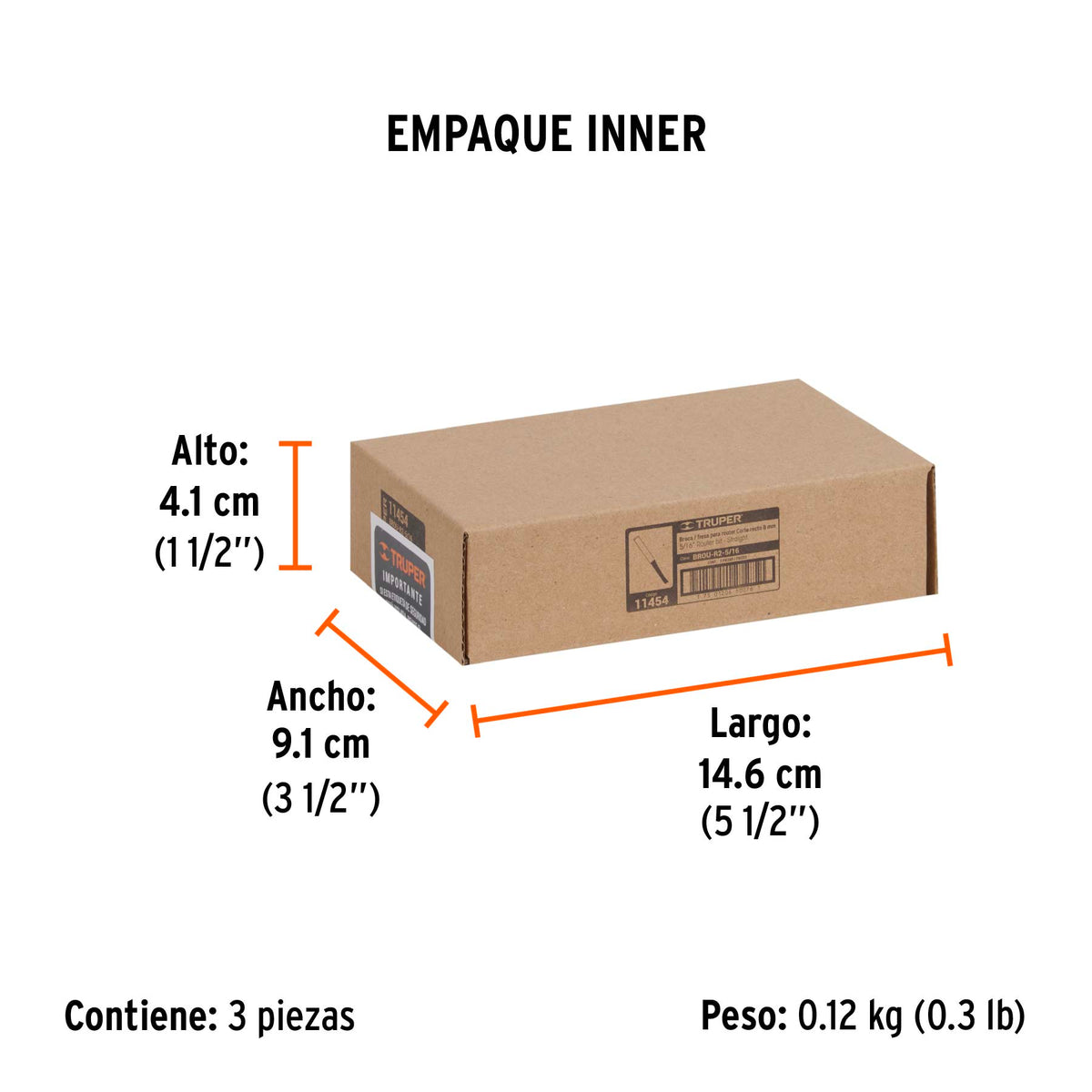 Broca para router recta 2 filos Truper 5/16"