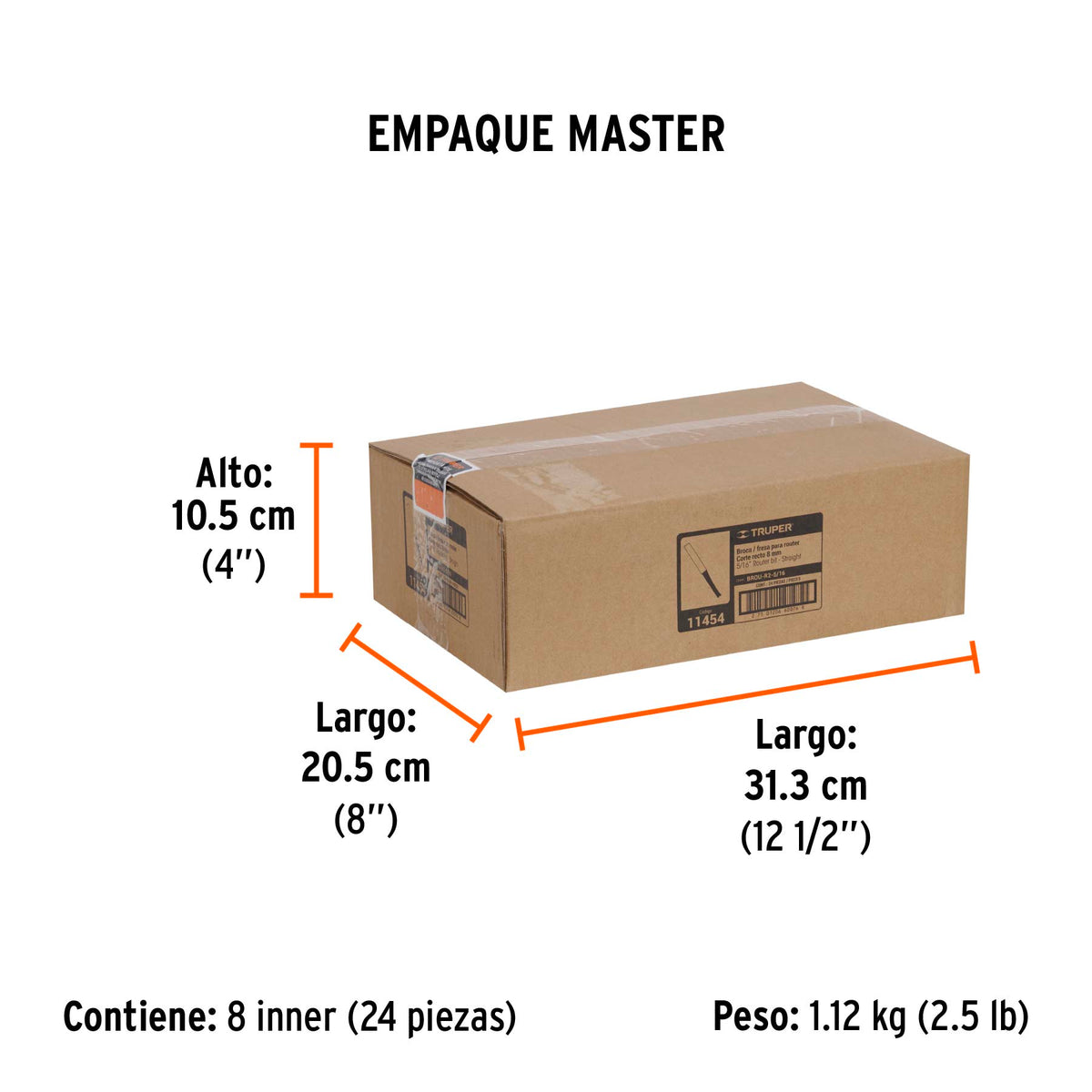 Broca para router recta 2 filos Truper 5/16"