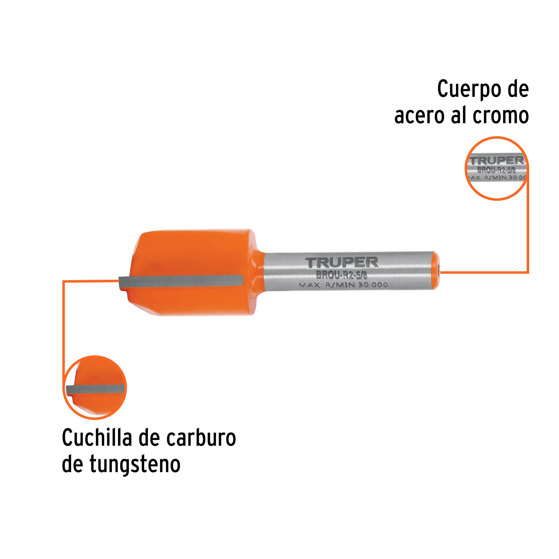 Broca para router recta 2 filos Truper 5/8"