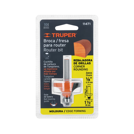 Broca para router redondeado con balero Truper 1-1/2"