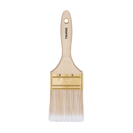 Brocha cerdas sinteticas corte recto mango de madera 3"