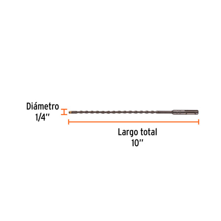 Broca SDS Plus 1/4 x Truper 10"