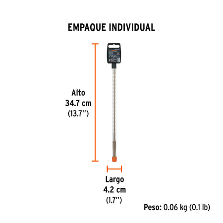 Broca SDS Plus 1/4 x Truper 10"