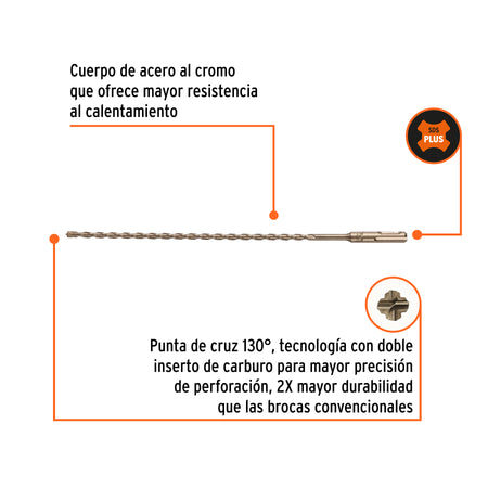 Broca SDS Plus 1/4 x Truper 12"