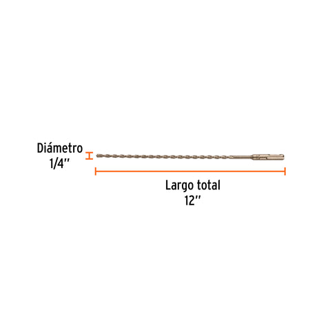 Broca SDS Plus 1/4 x Truper 12"