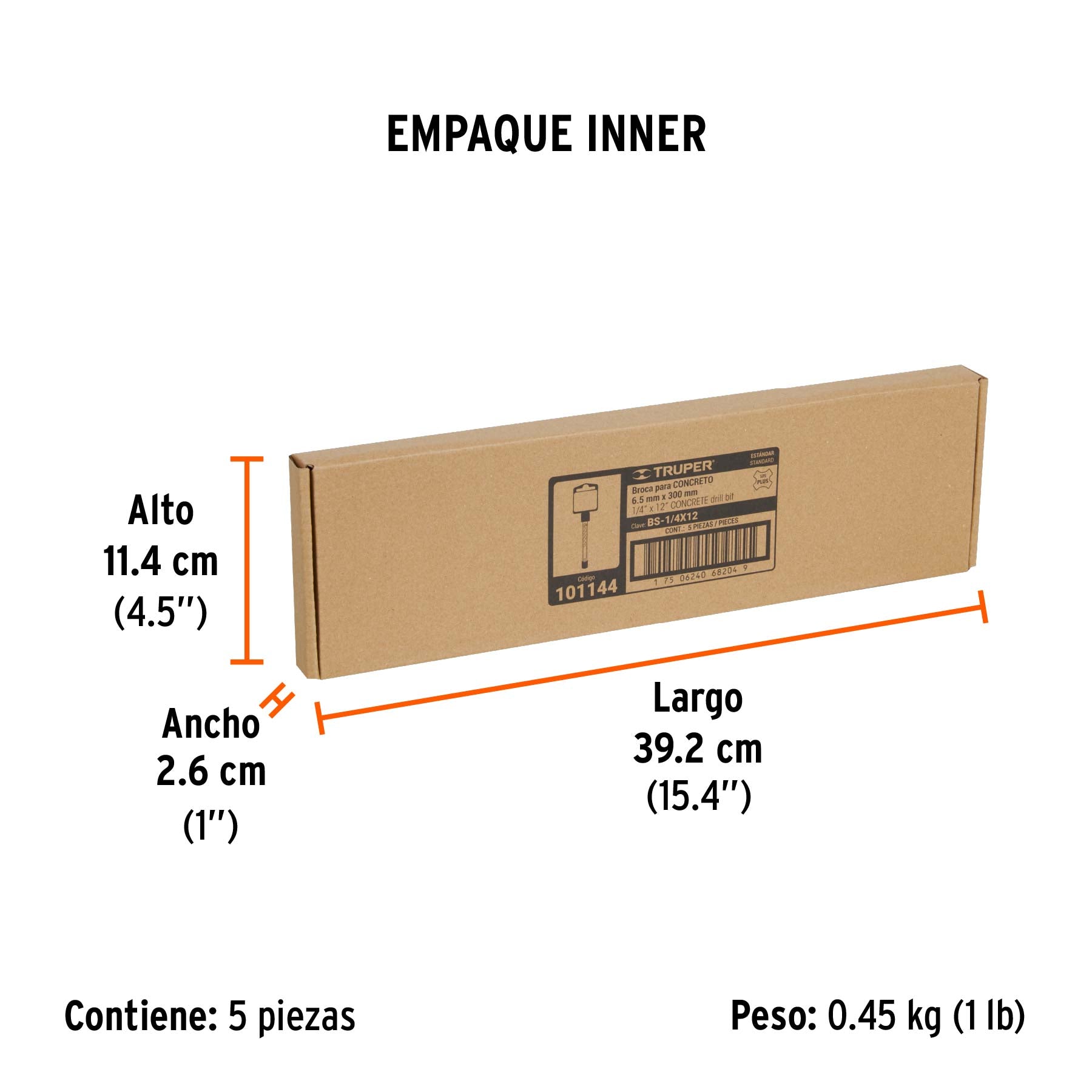 Broca SDS Plus 1/4 x Truper 12"
