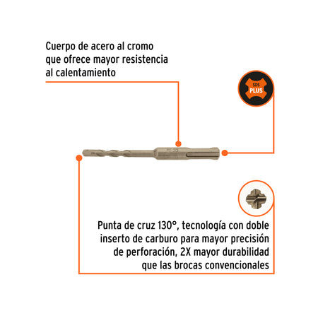 Broca SDS Plus 1/4 x Truper 4"
