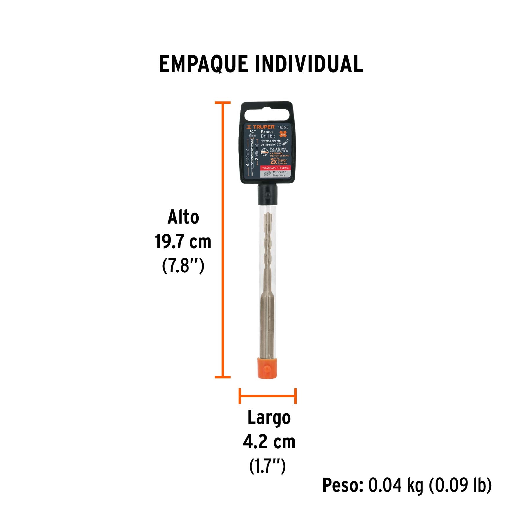 Broca SDS Plus 1/4 x Truper 4"