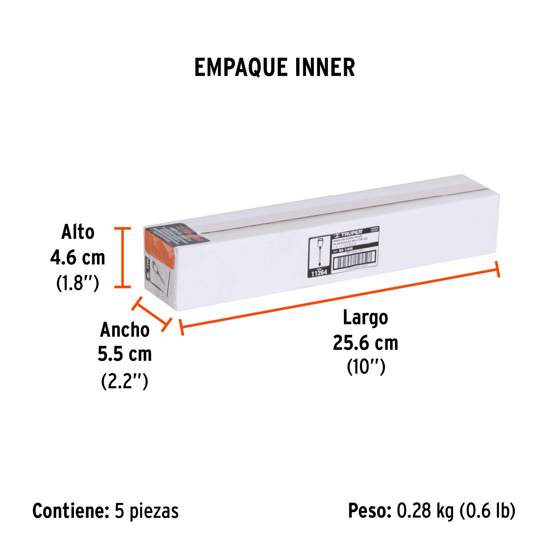 Broca SDS Plus 1/4 x Truper 6"