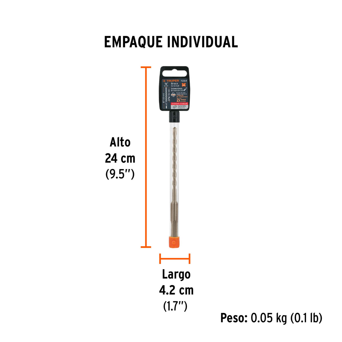 Broca SDS Plus 1/4 x Truper 6"