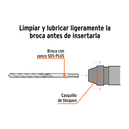 Broca SDS Plus 1/4 x Truper 8"