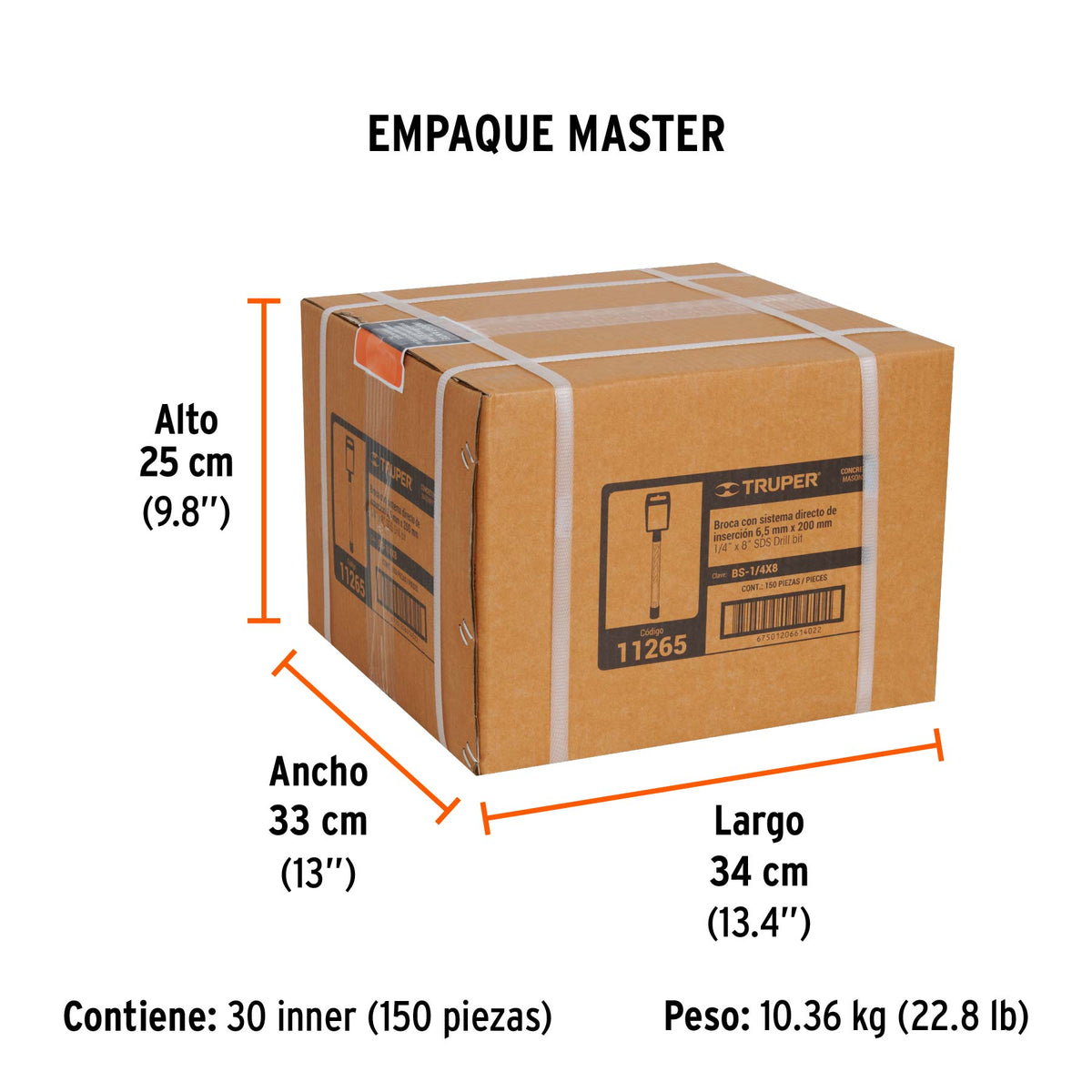 Broca SDS Plus 1/4 x Truper 8"
