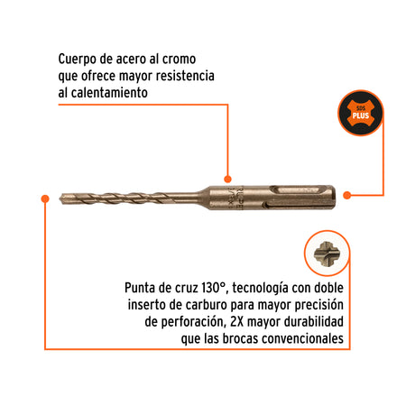 Broca SDS Plus 3/16 x Truper 4"