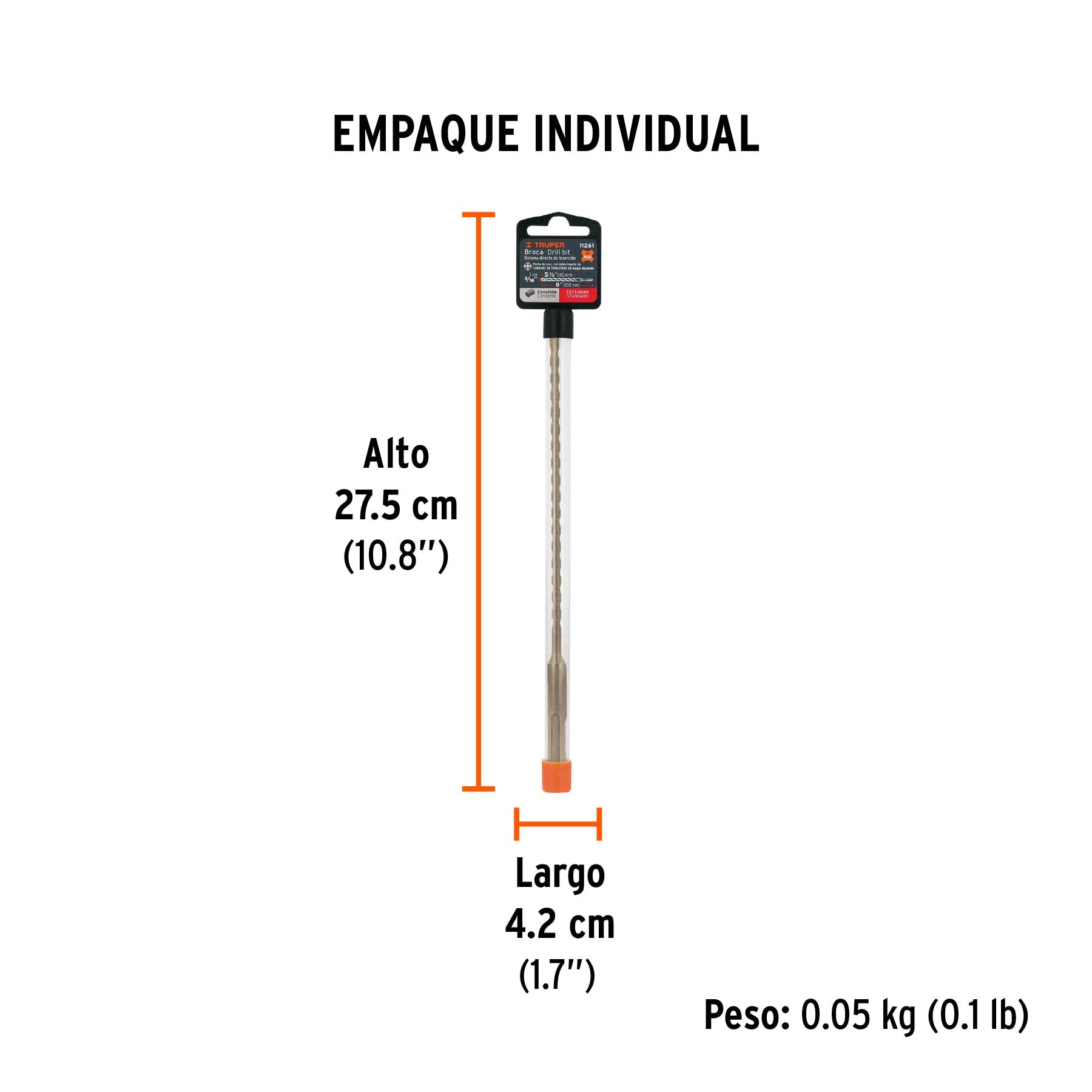 Broca SDS Plus 3/16 x Truper 8"