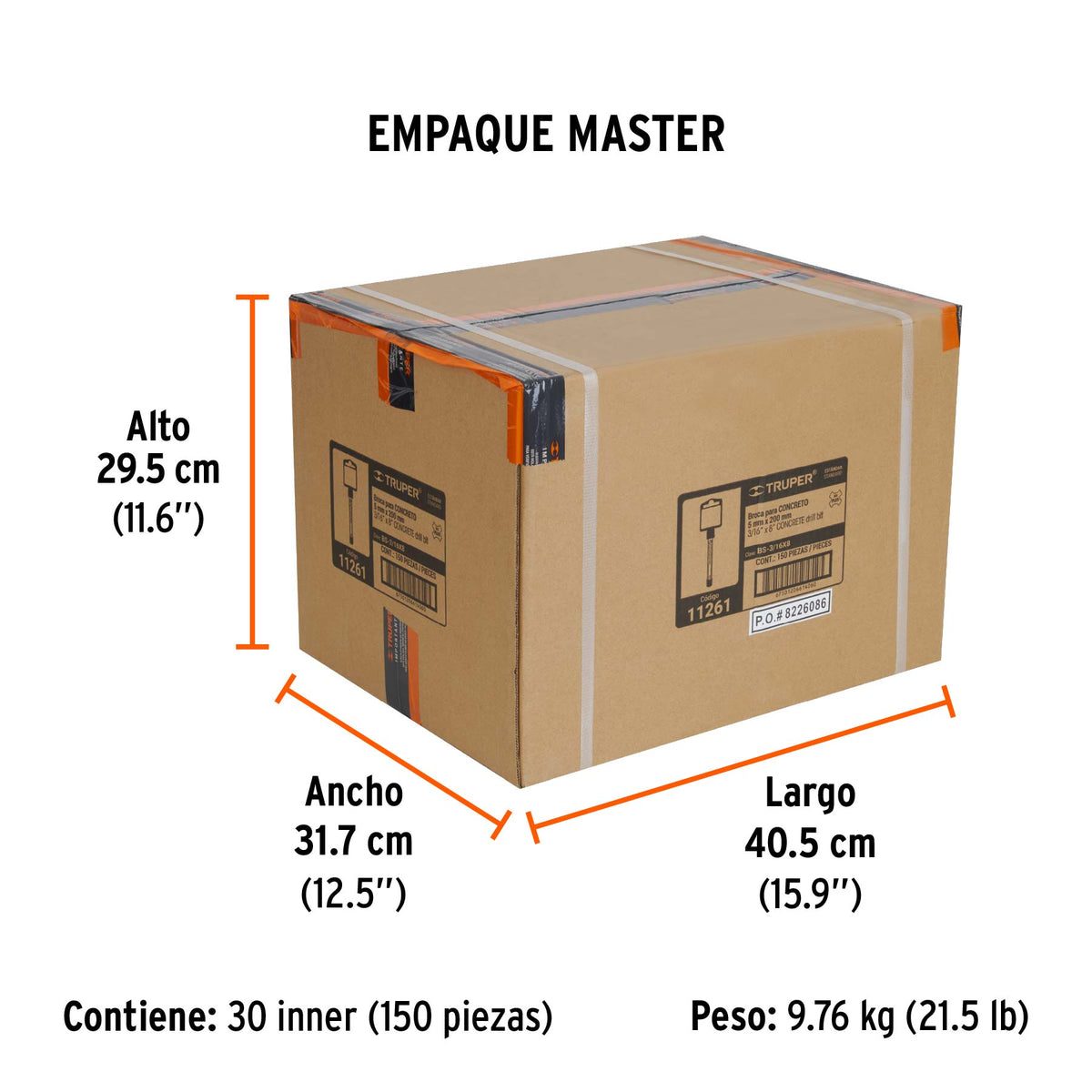 Broca SDS Plus 3/16 x Truper 8"