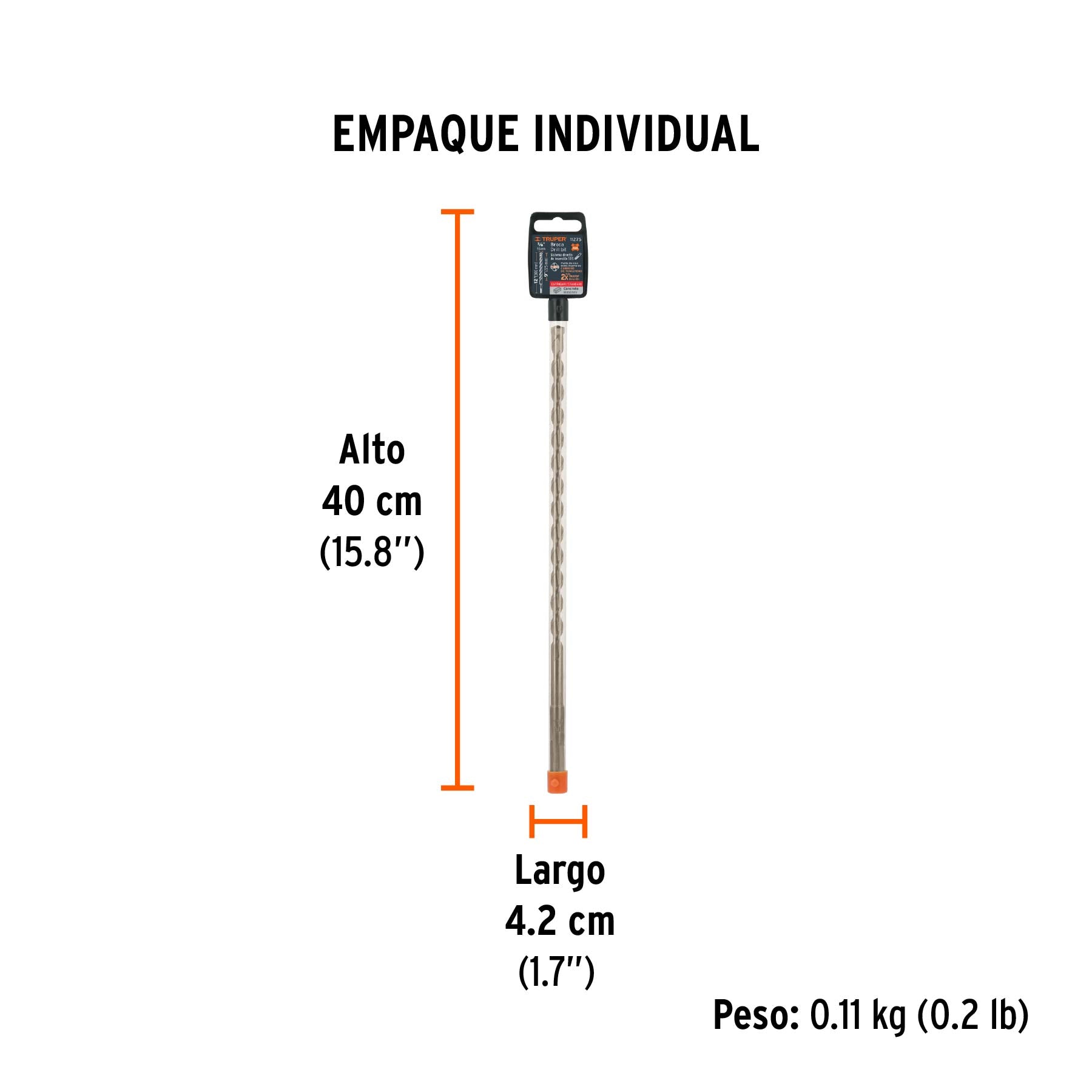 Broca SDS Plus 3/8 x Truper 12"