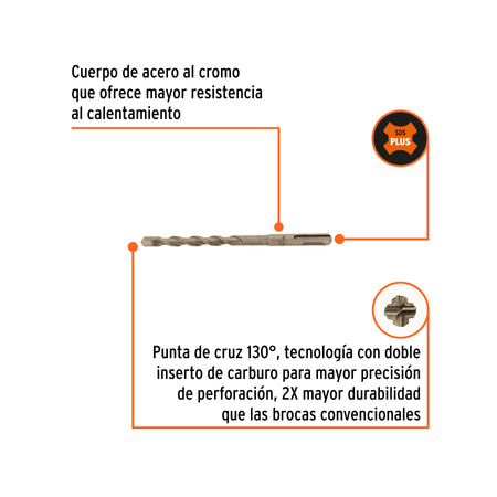 Broca SDS Plus 3/8 x Truper 6"