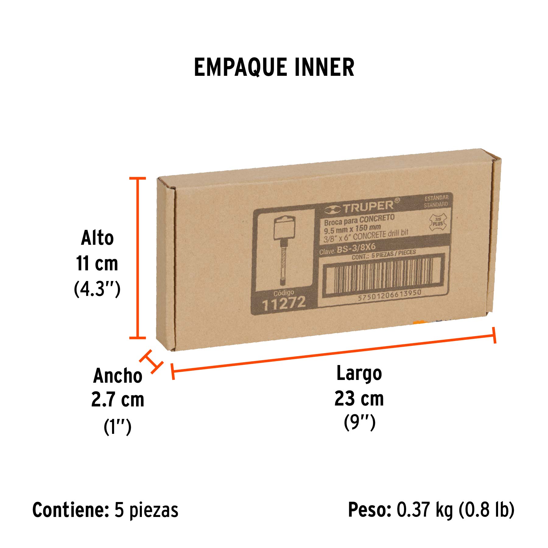 Broca SDS Plus 3/8 x Truper 6"