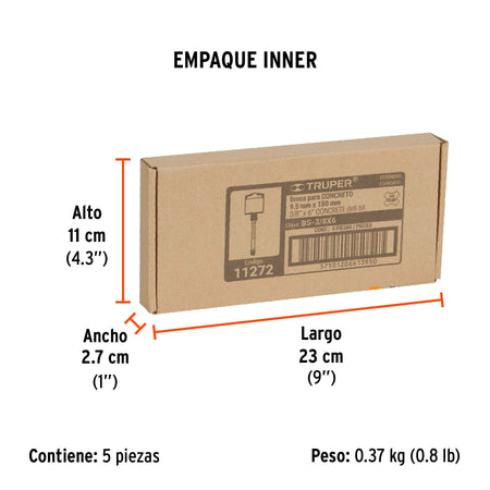 Broca SDS Plus 3/8 x Truper 6"