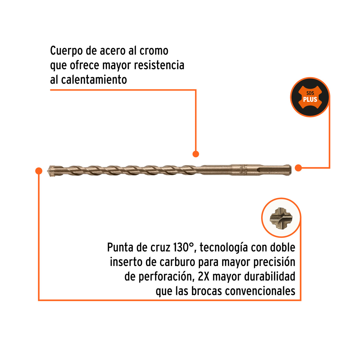 Broca SDS Plus 3/8 x Truper 8"