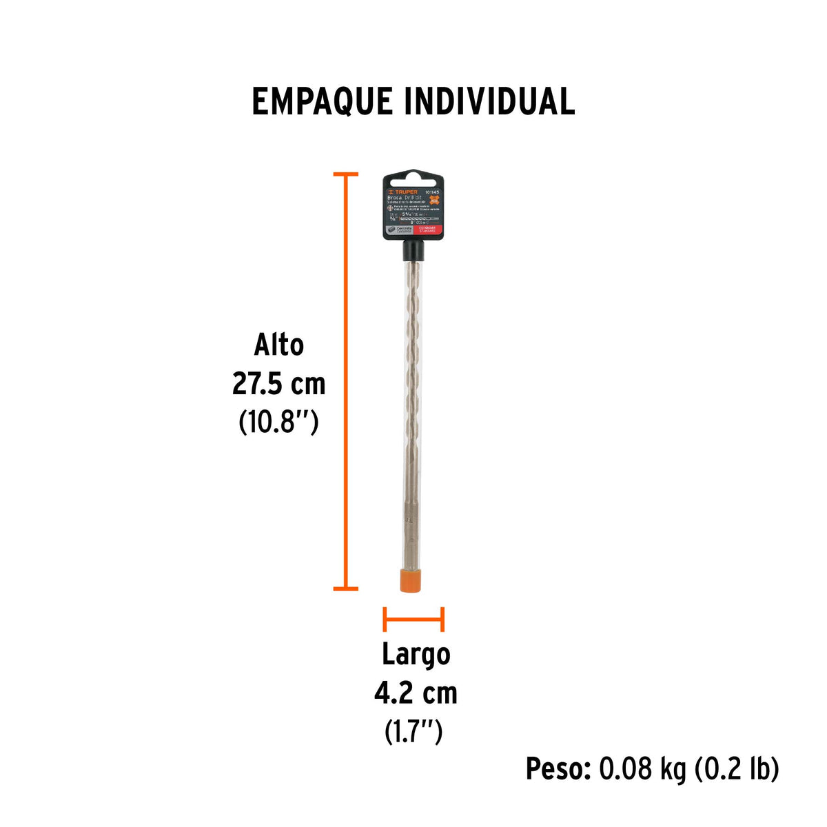 Broca SDS Plus 3/8 x Truper 8"