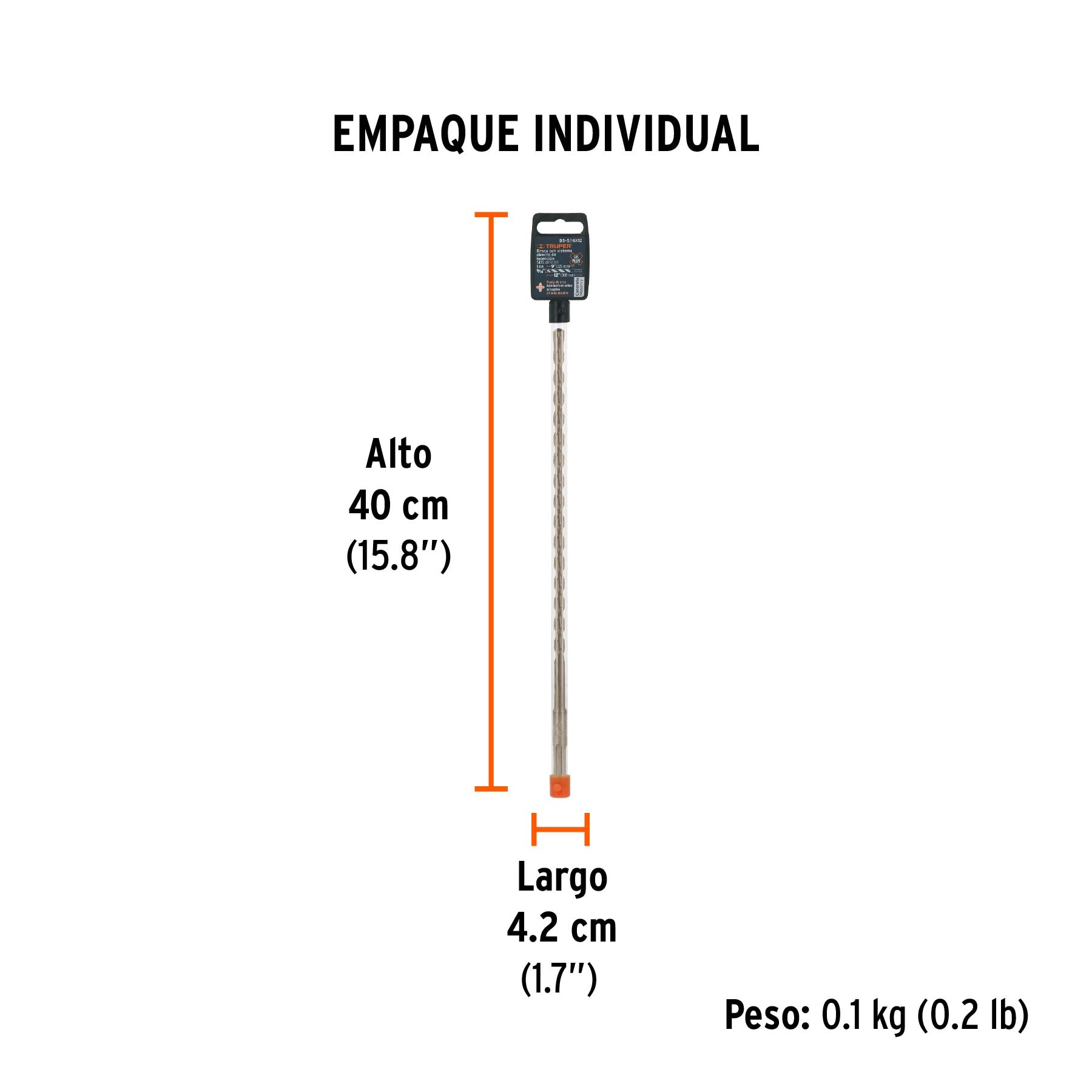 Broca SDS Plus 5/16 x Truper 12"