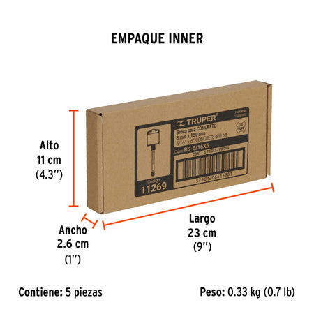 Broca SDS Plus 5/16 x Truper 6"