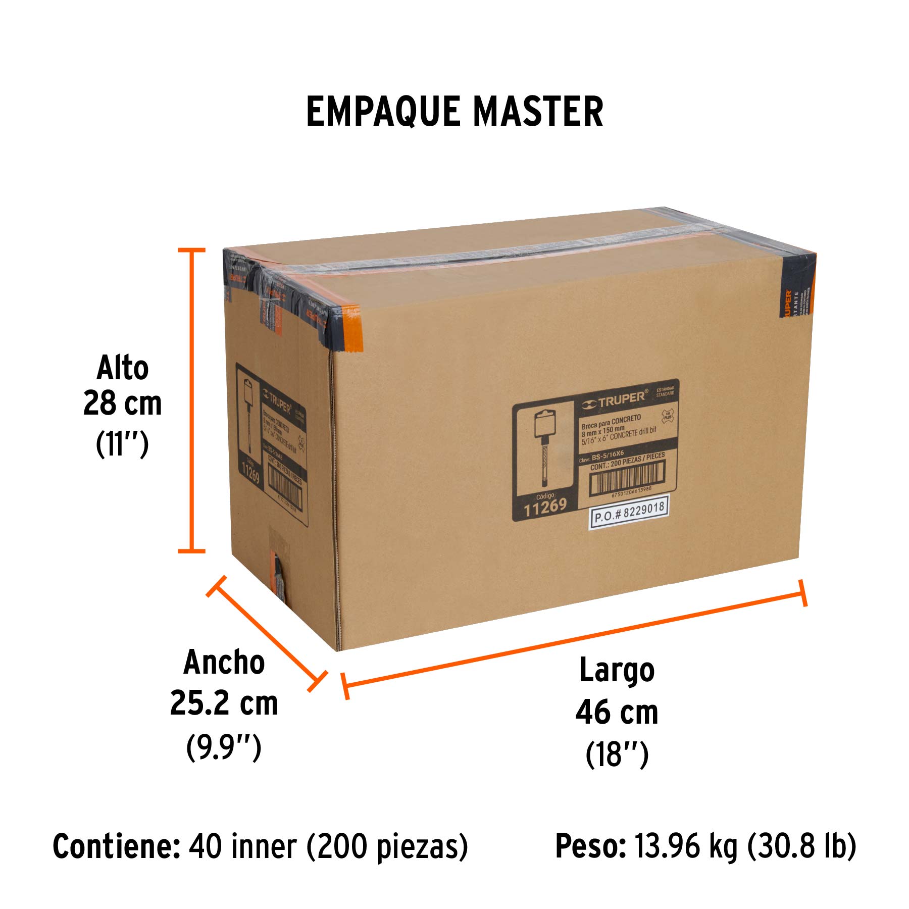 Broca SDS Plus 5/16 x Truper 6"