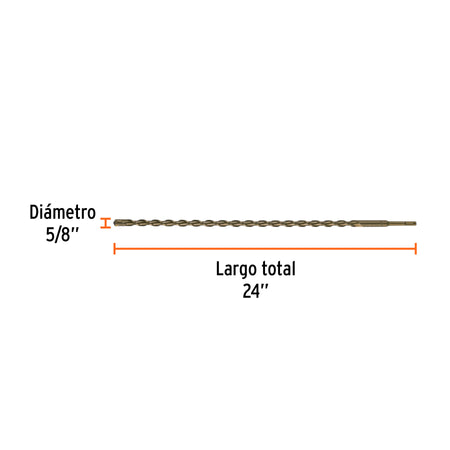 Broca SDS Plus 5/8 x Truper 24"