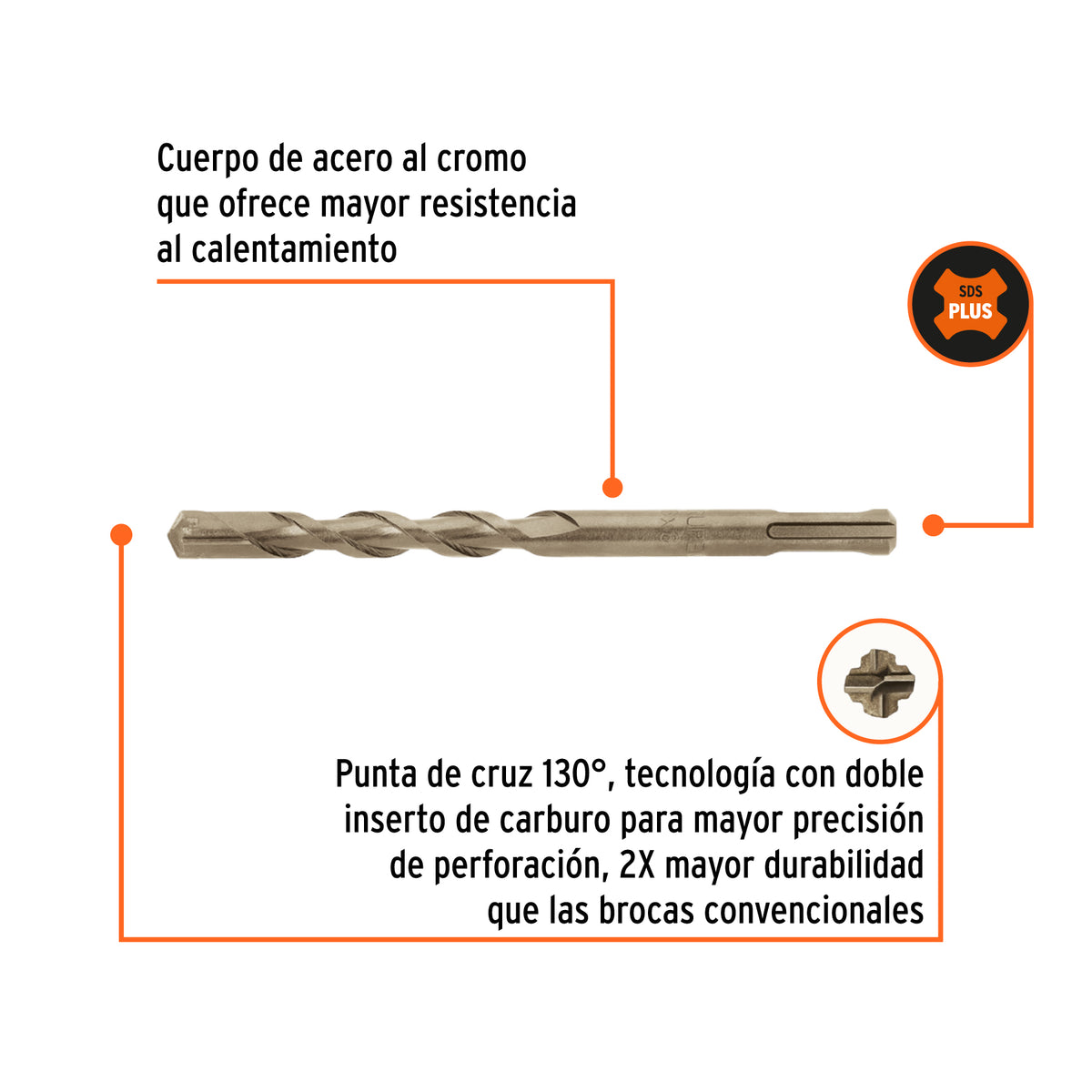 Broca SDS Plus 7/16 x Truper 6"