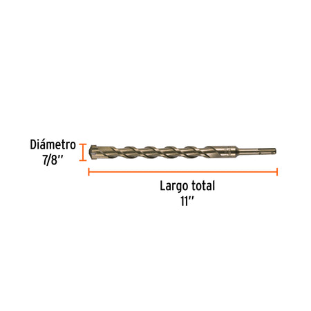 Broca SDS Plus 7/8 x Truper 11"