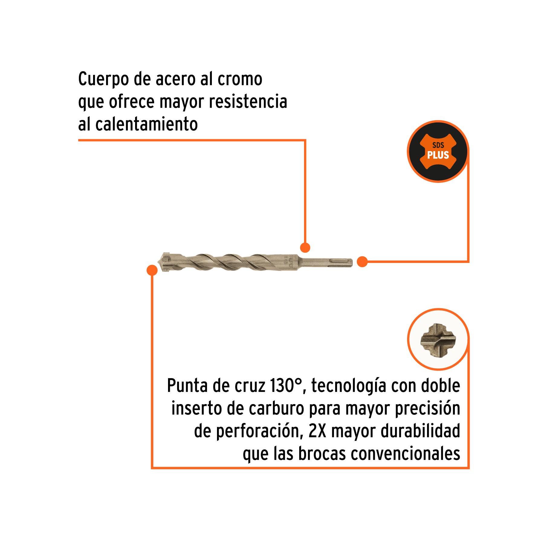 Broca SDS Plus 7/8 x Truper 8"