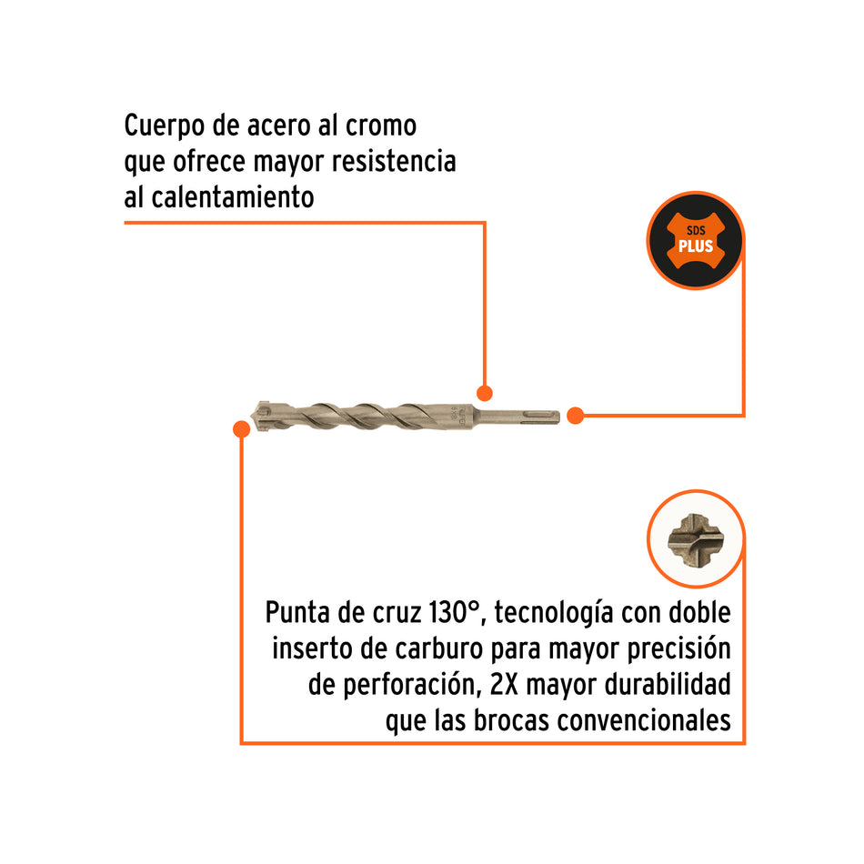 Broca SDS Plus 7/8 x Truper 8"
