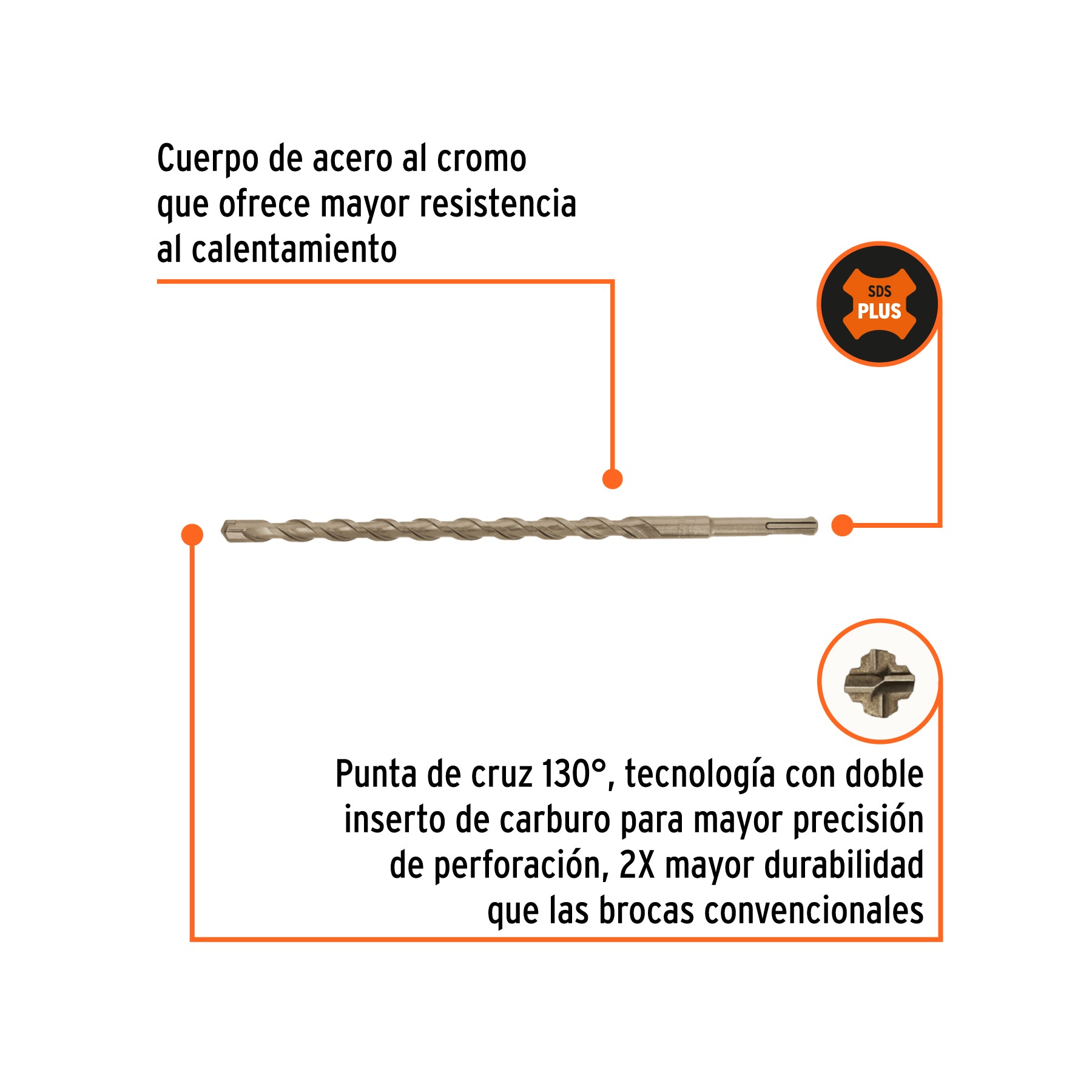 Broca SDS Plus 9/16 x Truper 12"