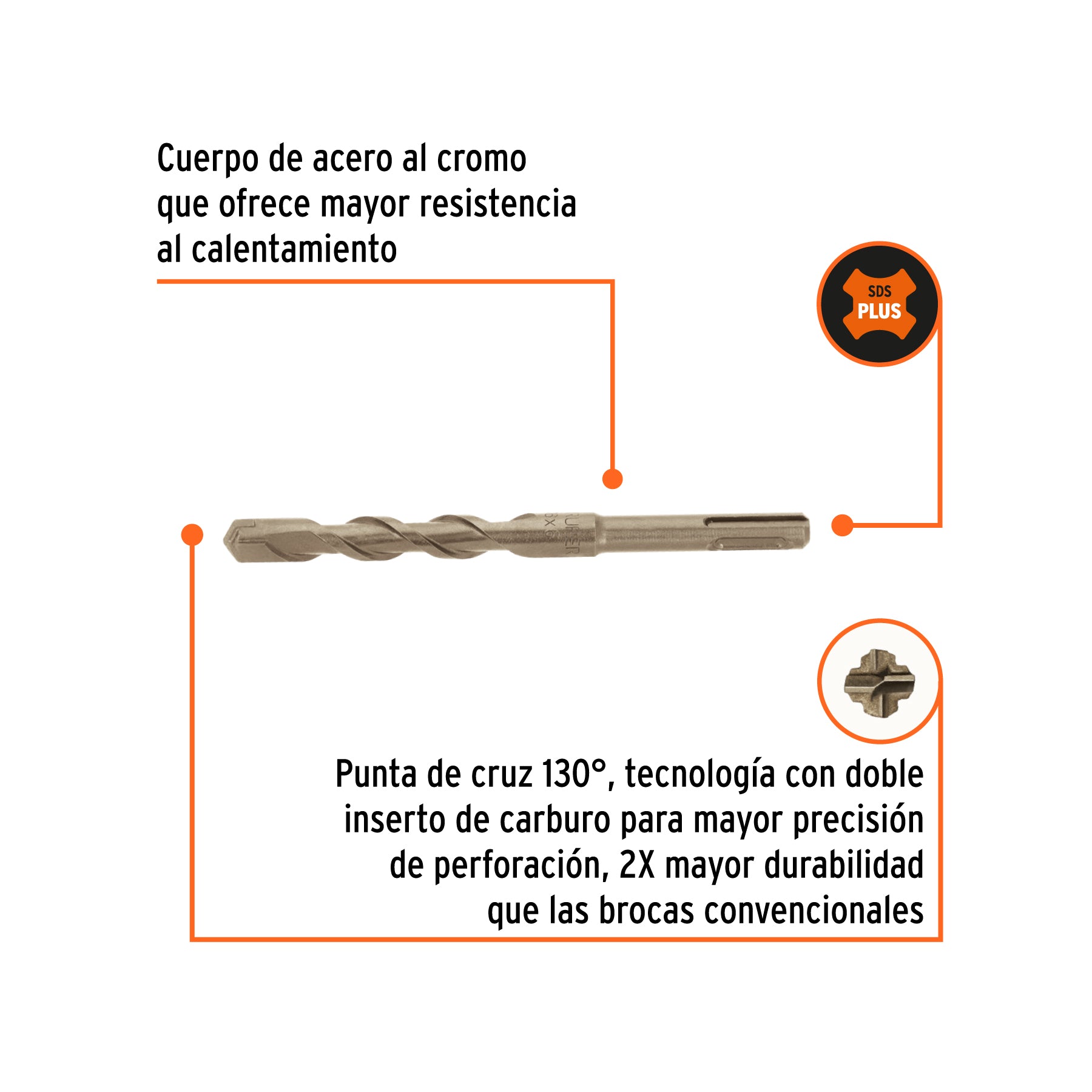 Broca SDS Plus 9/16 x Truper 6"