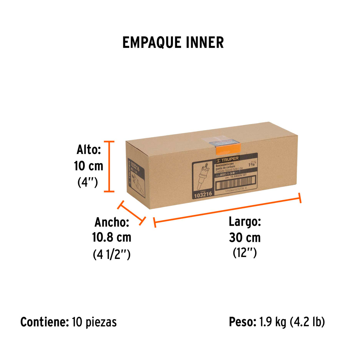 Brocasierra de carburo de tungsteno Truper 1-3/8"