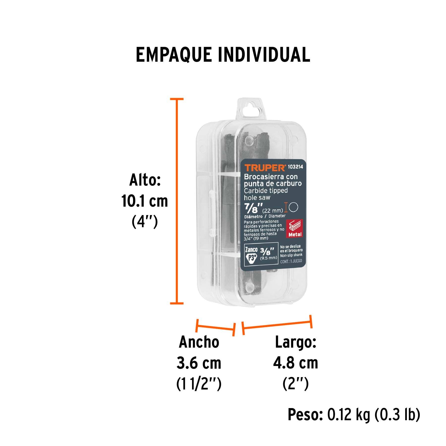 Brocasierra de carburo de tungsteno Truper 7/8"