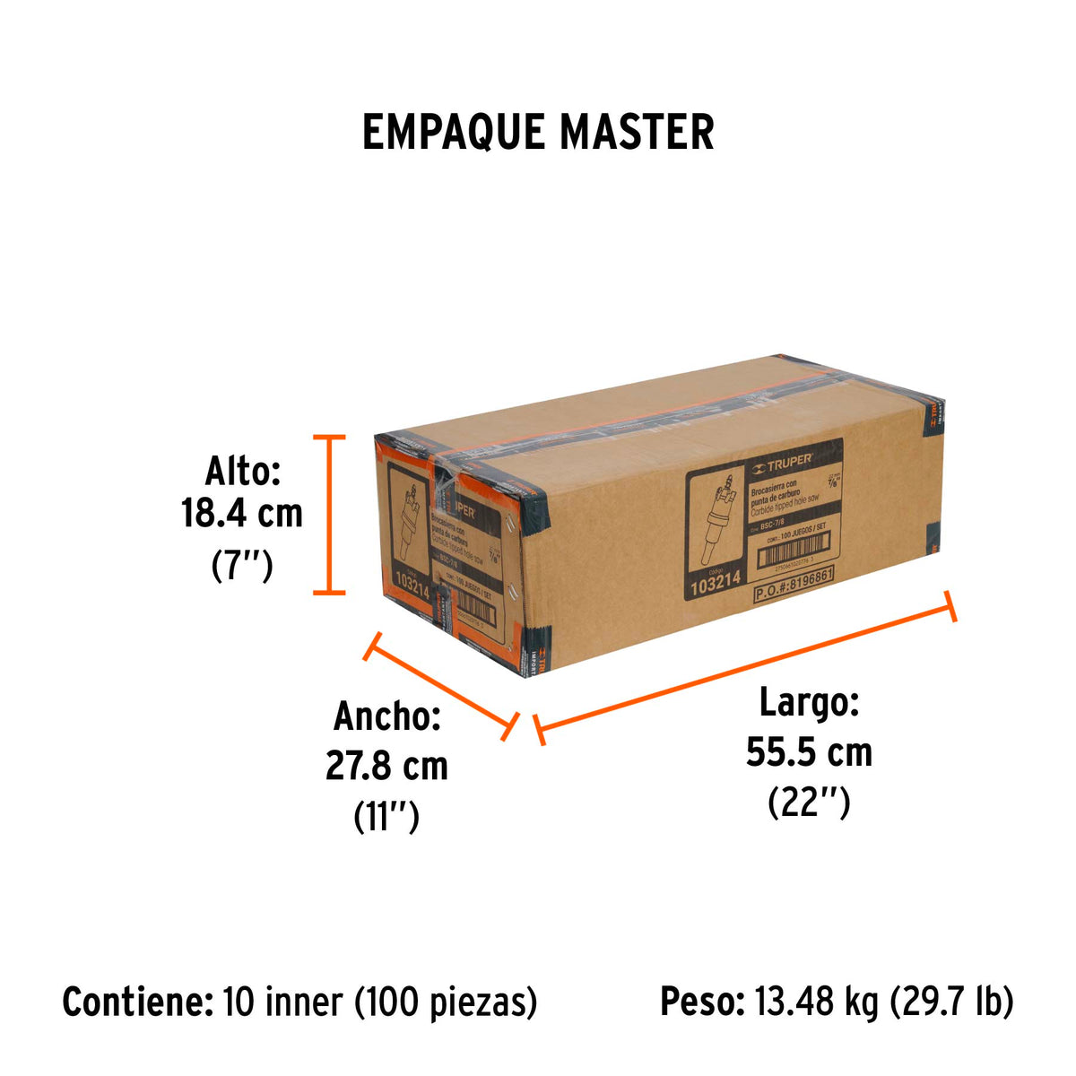 Brocasierra de carburo de tungsteno Truper 7/8"